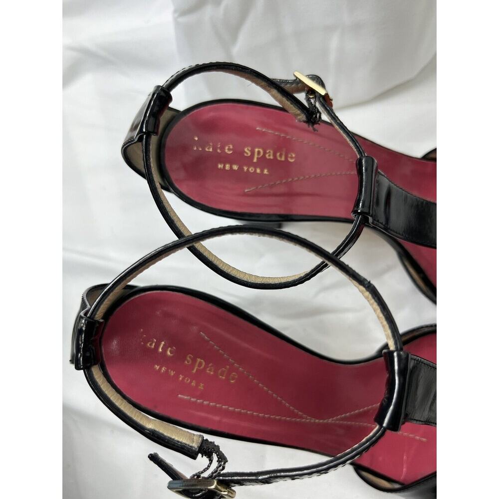 "Kate Spade New York" Black T Strap Heels Size 7B - Picture 7 of 8